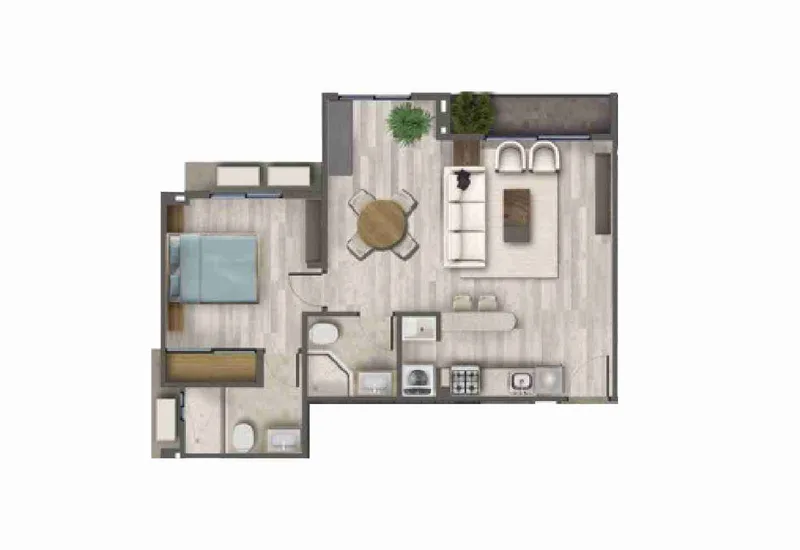 Plano de apartamento modelo de Acacias Garden II