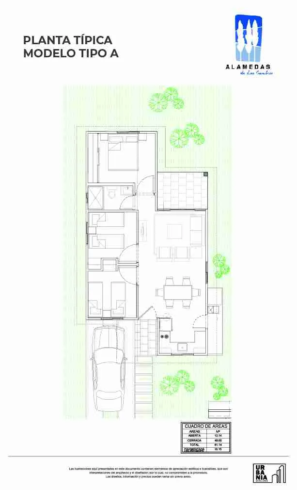 Plano de casa del proyecto Alamedas de Villa Grecia