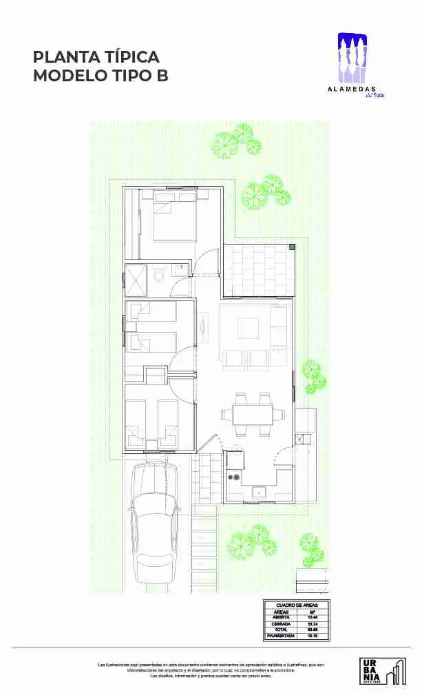 Plano de vivienda del proyecto Alamedas del Valle