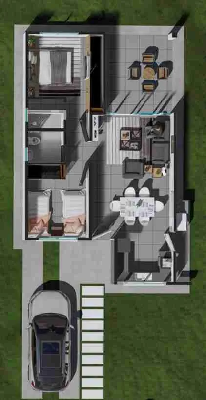 Plano de distribución de una vivienda de Alamedas Lago Limón