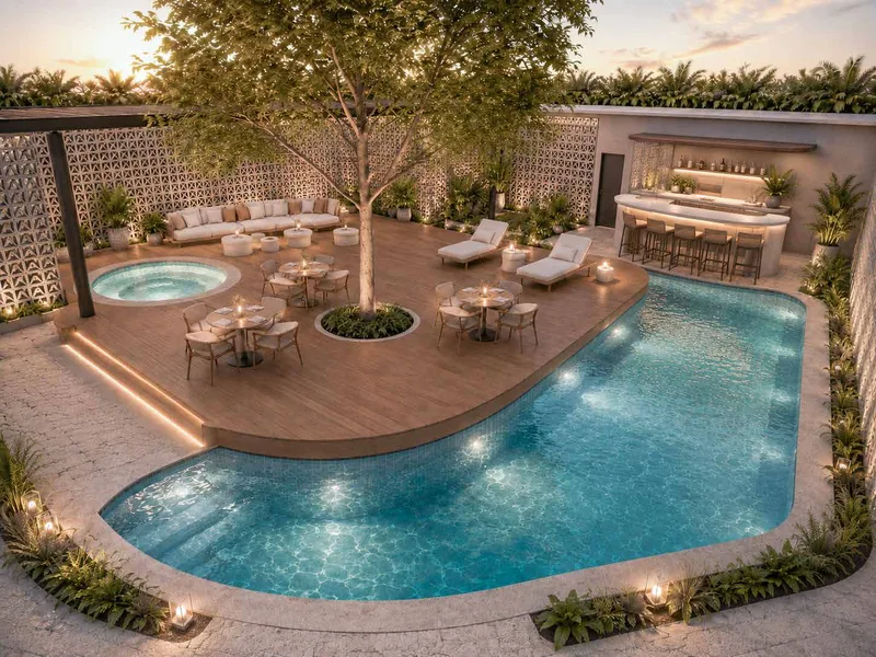 Render de la piscina de magnesio de TR33 at Amador